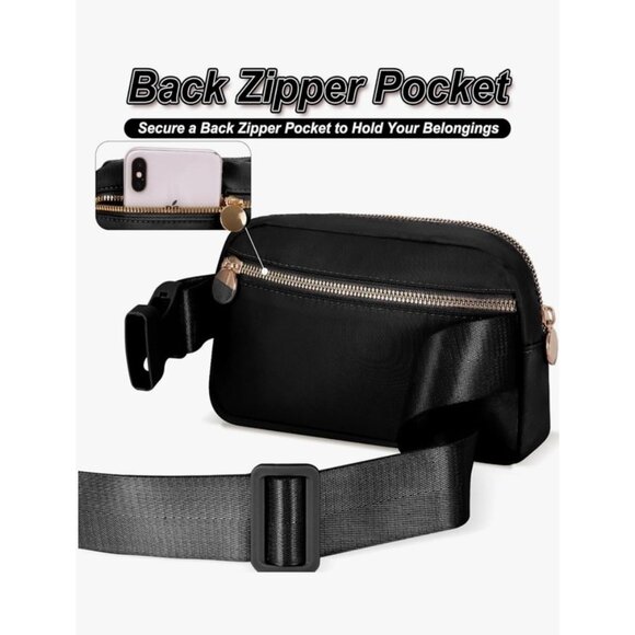 Fanny Pack Or Crossbody Bag Has Initial “ P “ With Lots Of Sparkle On Black - Picture 3 of 7